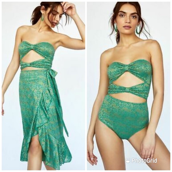Free People Other - RARE Free People Size Small Nightcap Bowtie Bodysuit Skirt Set